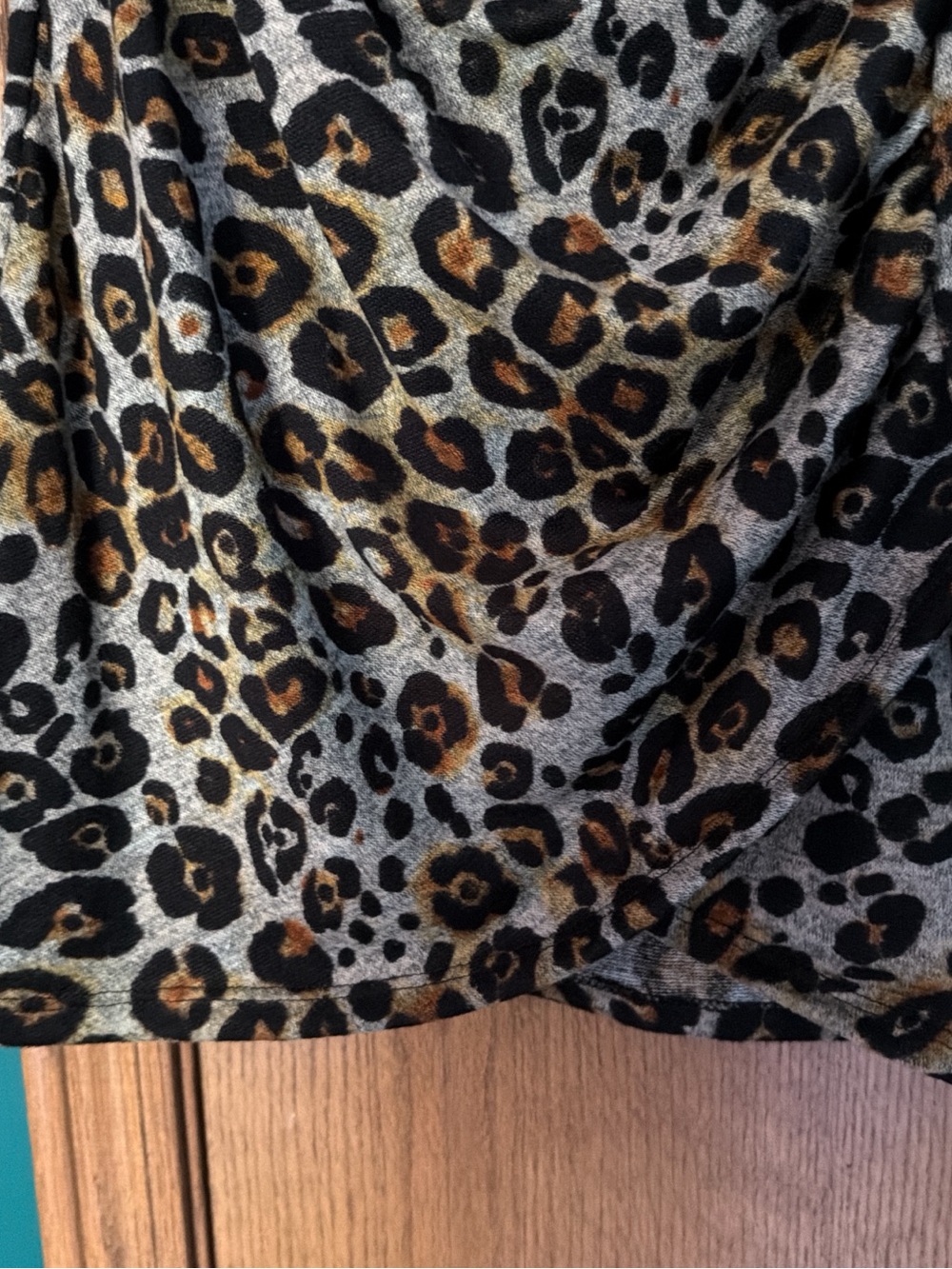 Leopard Print Long Sleeve Bodycon Dress - Brown/Black - Picture 2 of 4